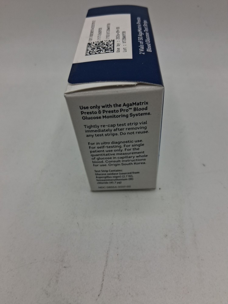 Agamatrix Presto Test Strips 100Ct. Exp:09/302026