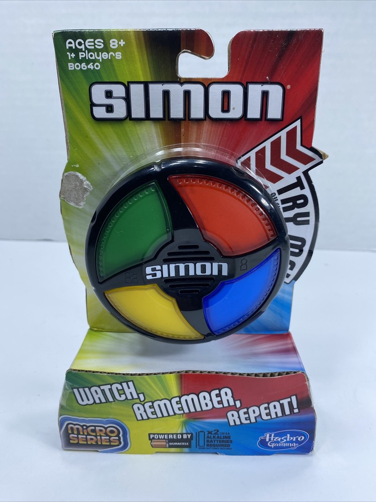 Simon Electronic Game Micro Series Hasbro Watch Remember Repeat 1+ Player New!!