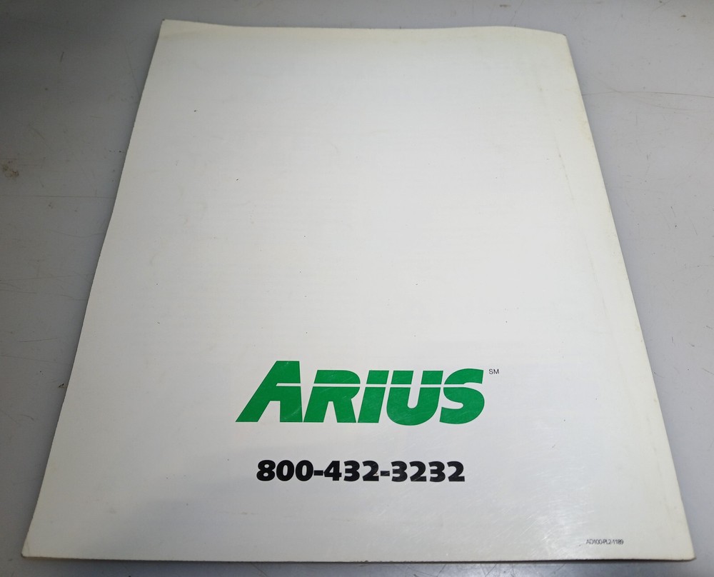 Arius Catalog & Price Catalog December 1989