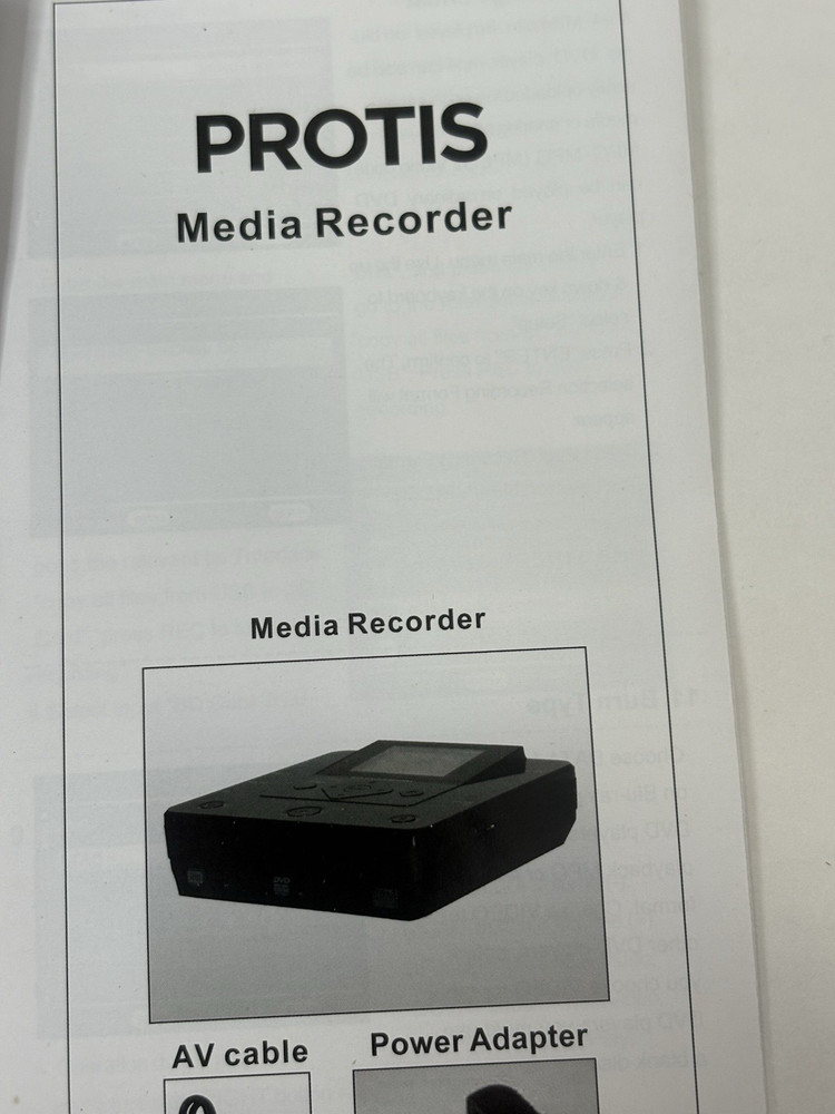 PROTIS Multi-function Media Recorder PT1190 DVD Recorder / Player HDMI USB. NEW