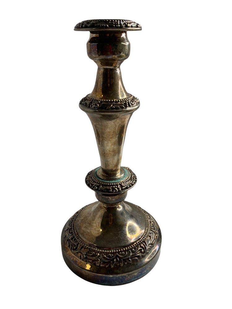 Goldfeder Silver Plate Candlestick 11.5” Crown Hallmark Vintage