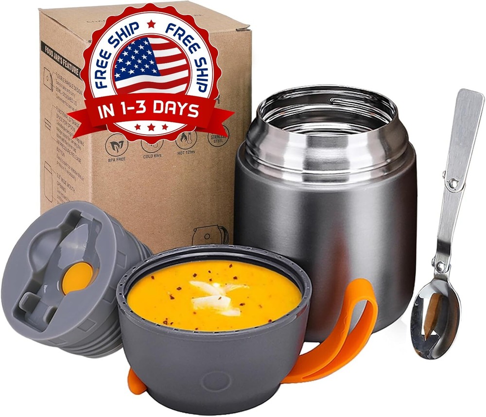 Termos Para Comida Grande 17 Oz Caliente Calentador De Portatil Acero Inoxidable