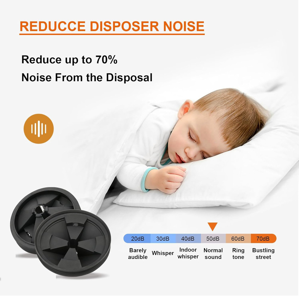 2Pcs 3 3/8" Garbage Disposal Splash Guard, Quiet Garbage Disposal Rubber Drain I