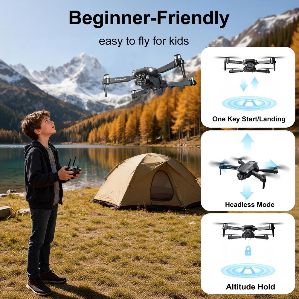 Drones with Camera for Adults,Foldable Drone for Beginners with 3 Batteries 3...