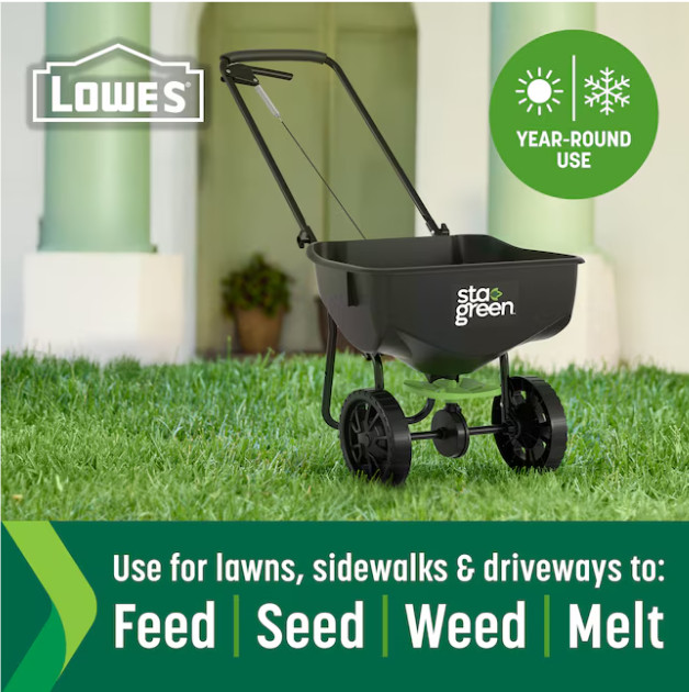 Sta-Green Precision Broadcast Spreader 32lb Fertilizer Seed Lawn Spreader