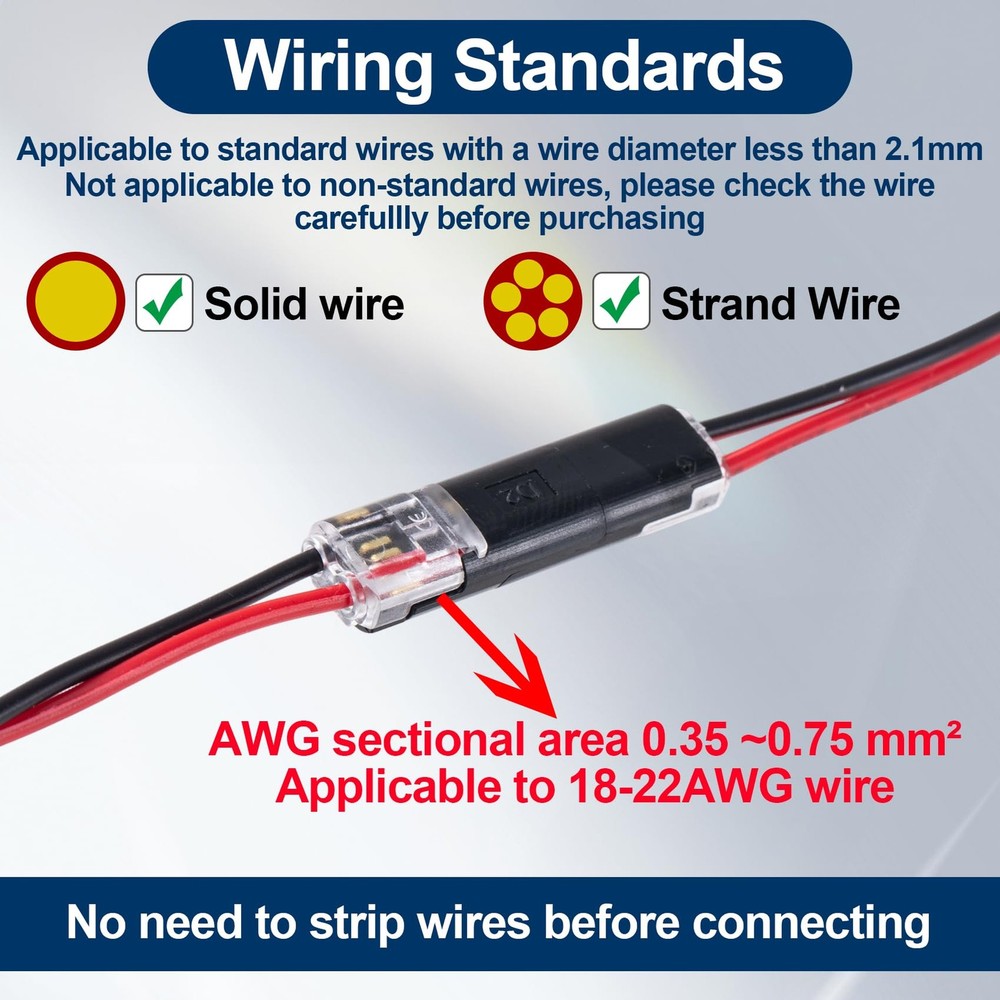 60pcs Quick Clip Fasteners Wire Connector, Plugin Cable Quick Connectors with...