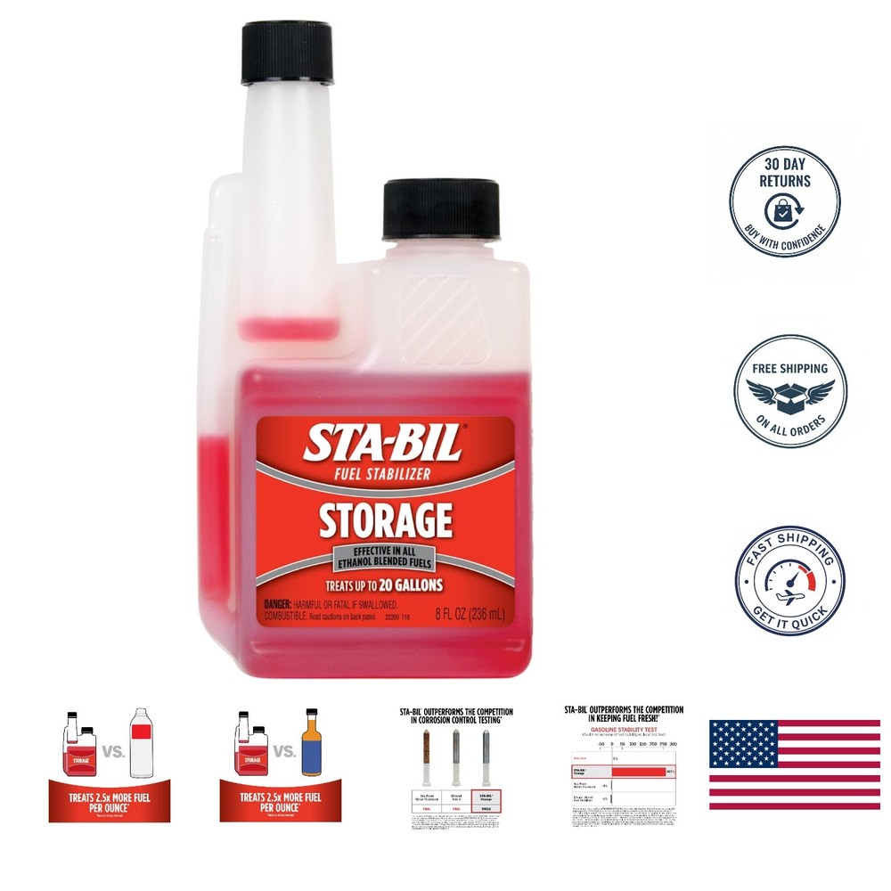 Gasoline Stabilizer for All Engine Types: Prevents Gum Build-Up for Longevity