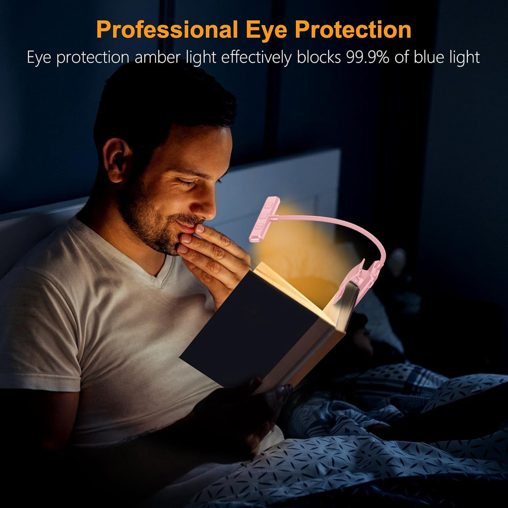 19 LED Rechargeable Book Light for Reading in Bed with Memory Function- Eye Cari