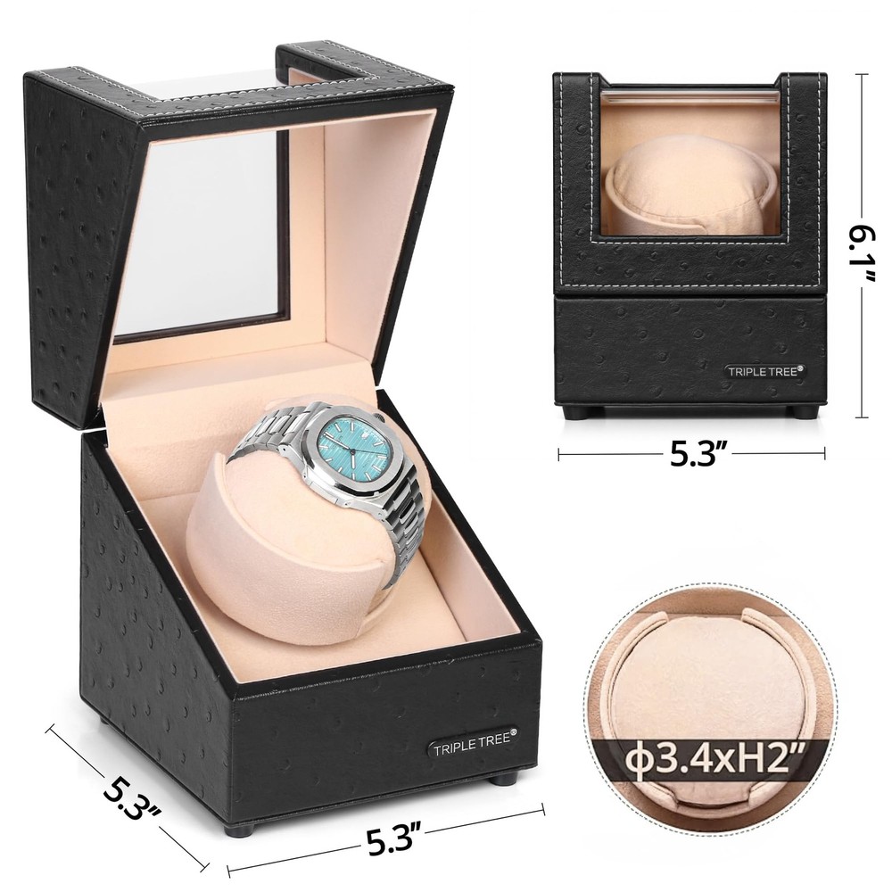 TRIPLE TREE Single Watch Winder Newly Winder, PU Leather