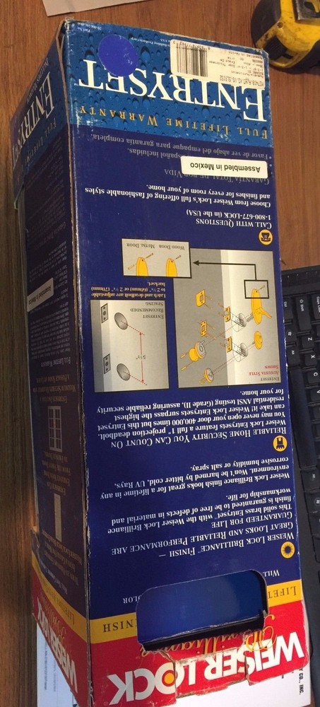Weiser Lock Entryset Solid Brass Double Cylinder