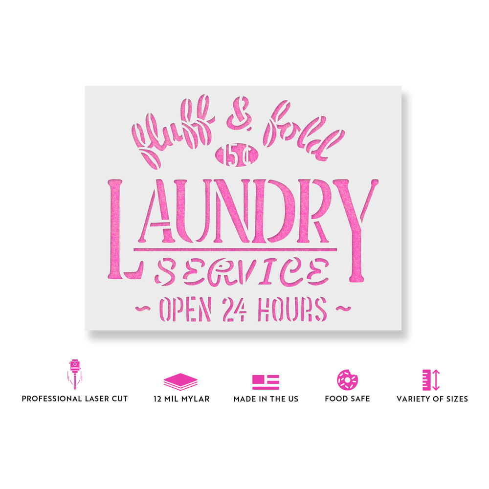 Laundry Service Stencil - Durable & Reusable Mylar Stencils