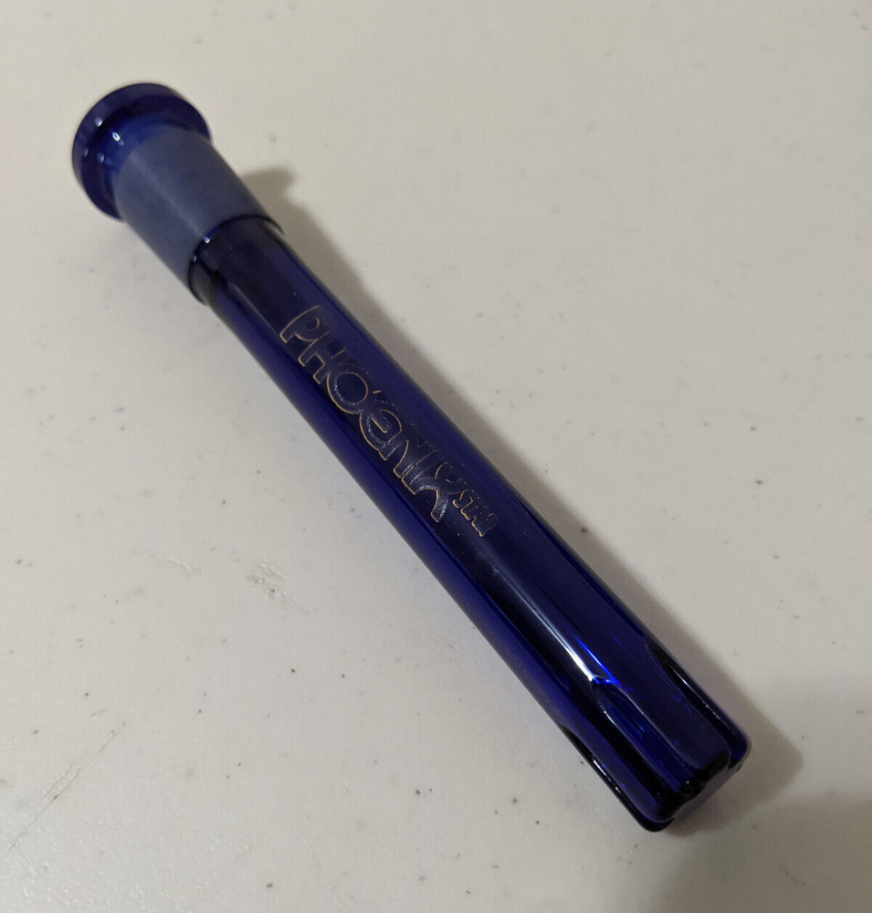 4" Inch 18mm/14mm Downstem Glass Slide Full Blue MATRIX Perc Diffuser