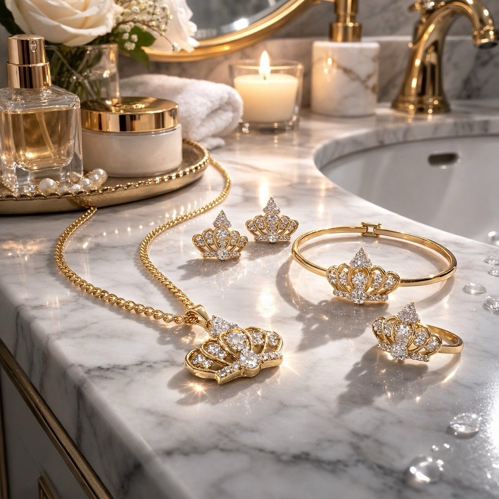 Gold Plated Crown Set