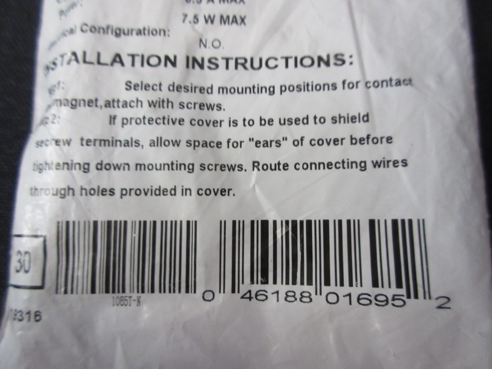 Interlogix 1085T-N Magnetically Activated Switch, MIP