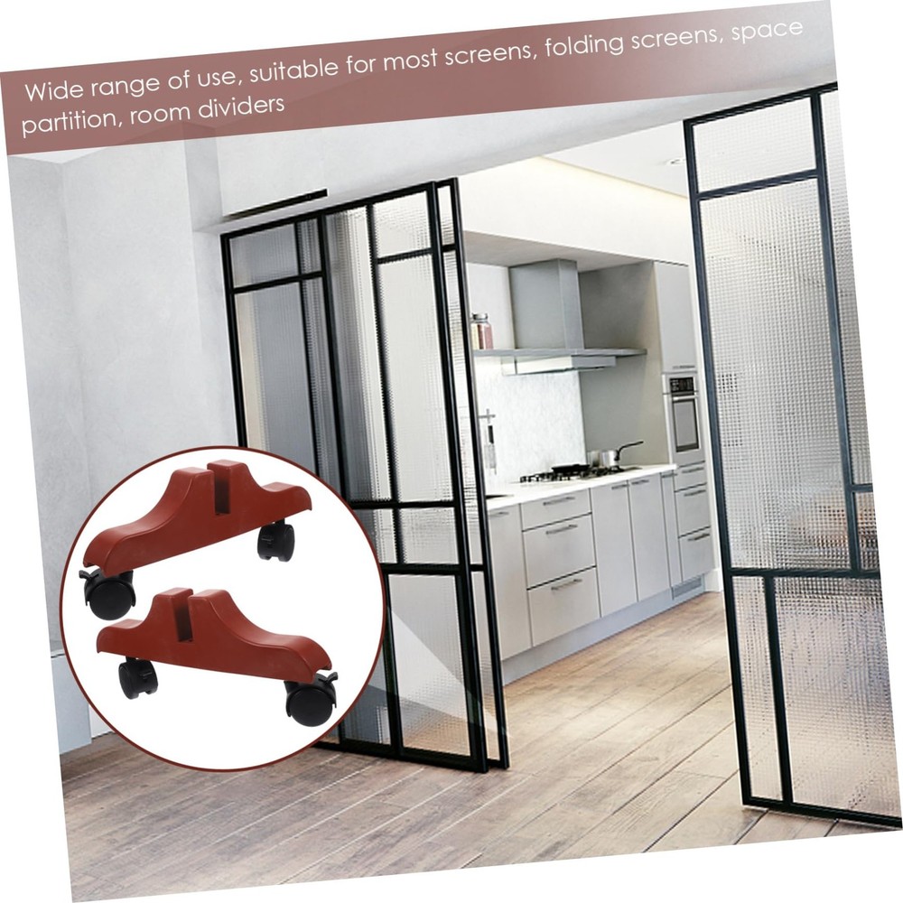 2pcs Screen Mobile Base Freestanding Wall Divider Screen Panel Feet Room Divi