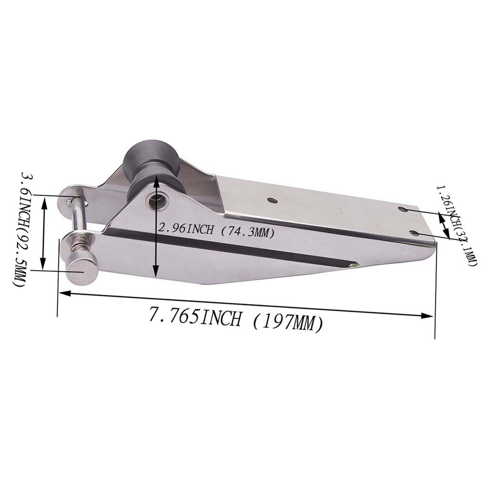 Stainless Steel Bow Boat Anchor Roller Bracket Rubber Roller 200mm for Fixed