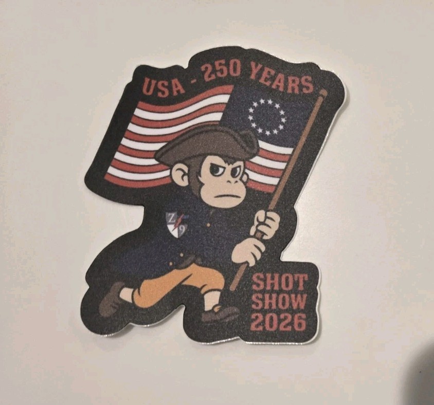 Zero 9 Solutions - Revolutionary Tactical Monkey Decal Sticker, SHOT Show