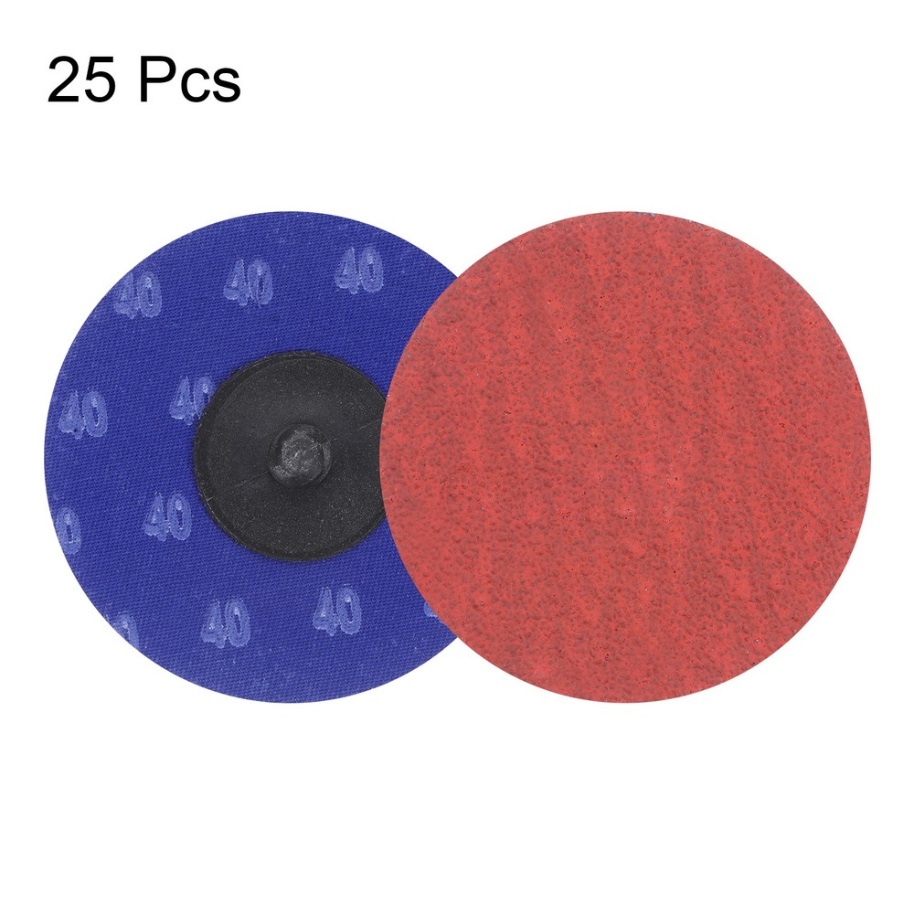 25pcs 3" 40 Grit Quick Change R-Type Sanding Discs Ceramic Grains Red Blue
