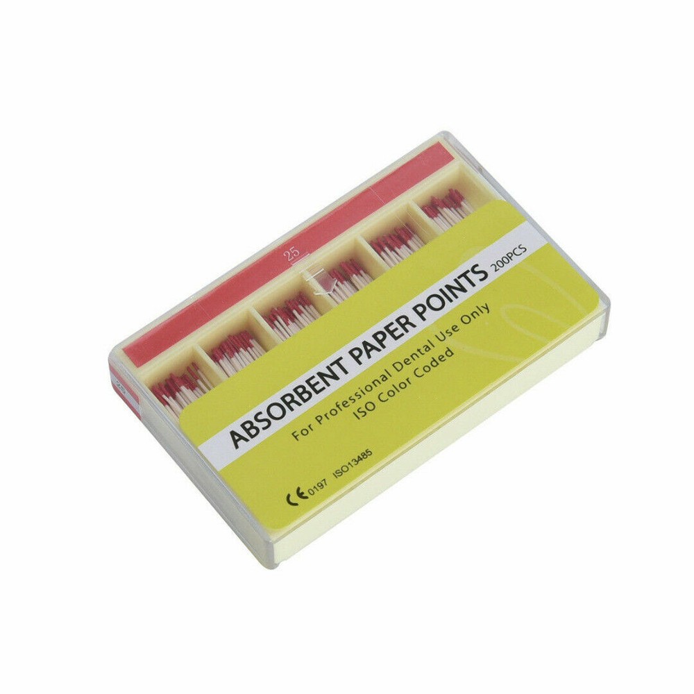 200 Pcs Dental Absorbent Paper Points Sterile Color Coded Eododontic Eodo Root