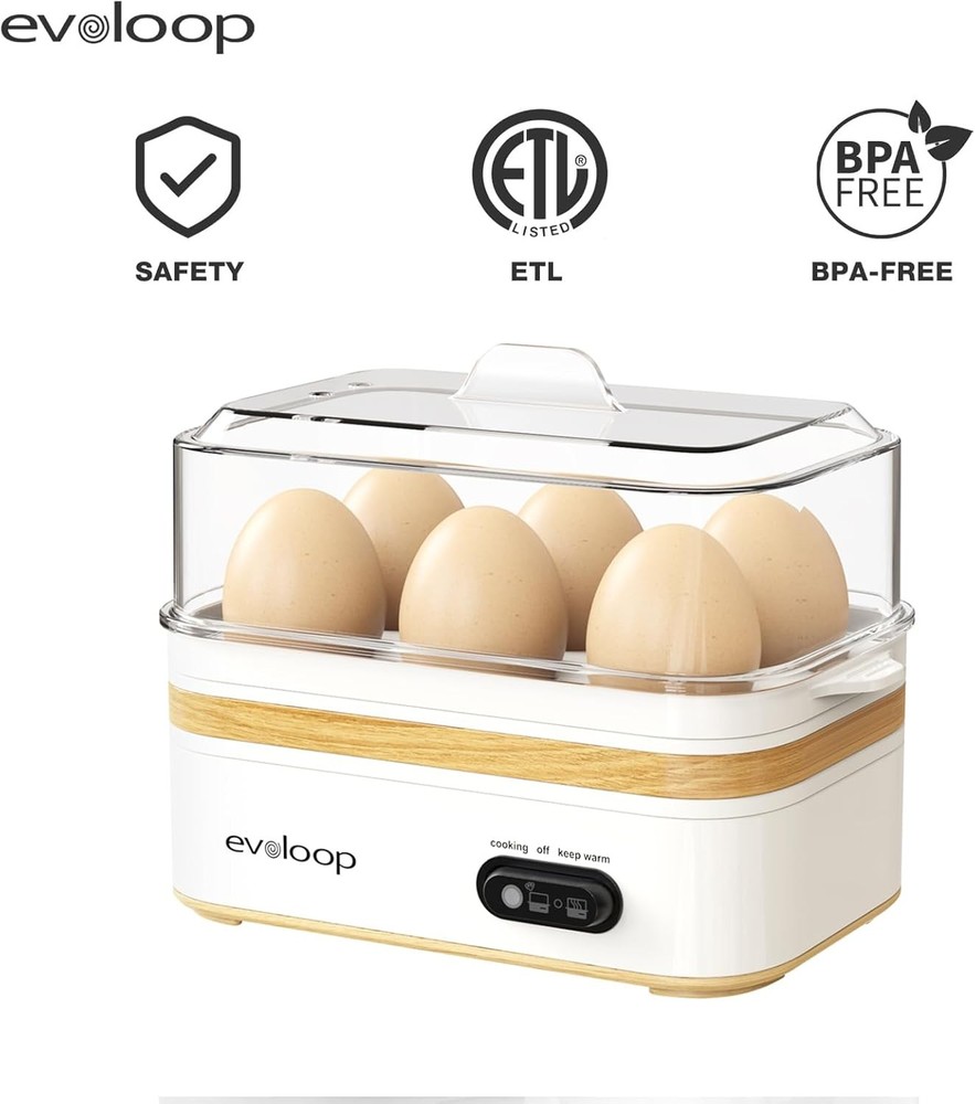 Rapid Egg Cooker - 6 Eggs Cap Soft Medium Hard Boiled Omelet Maker Egg Poacher