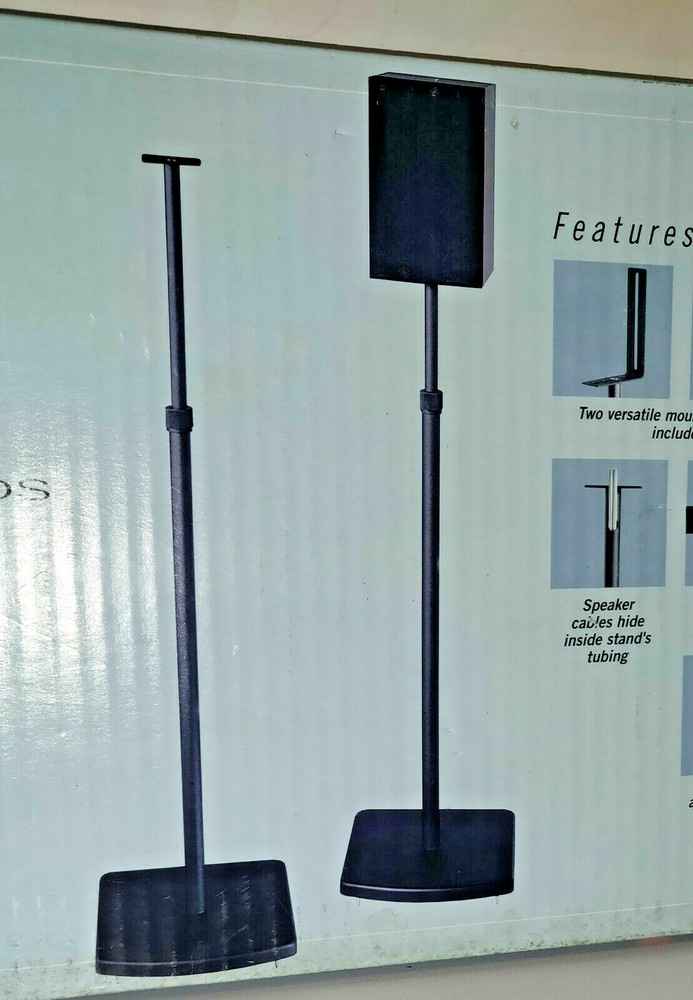 STUDIOTECH G5-B Adjustable Satellite Speaker Stands, Black, One Pair