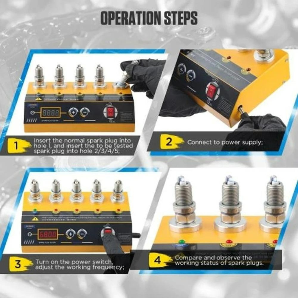 Automotive Spark Plug Tester Jumping Fire Tester Test Bench Adjustable Current