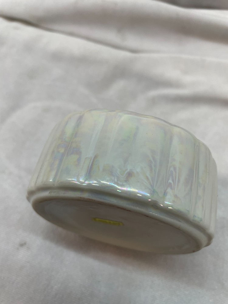White Pearlescent 3.5in Candy Dish Bowl Ceramic glossy Kitchenware