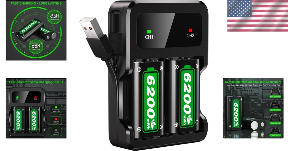 Portable Xbox Controller Battery Packs with LED Indicator for Safe Charging