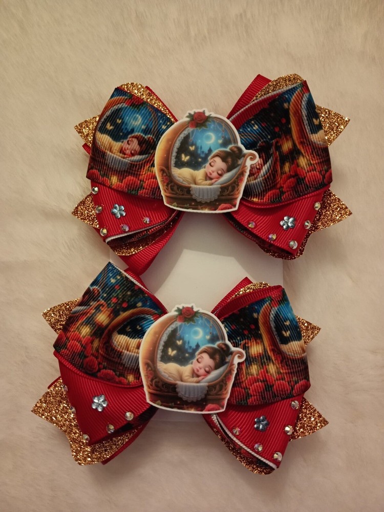 Hair Bows Set Disney Belle