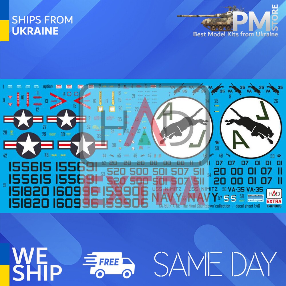 HAD models E481005 1/48 Decal for A-6E Intruder The final Countdown