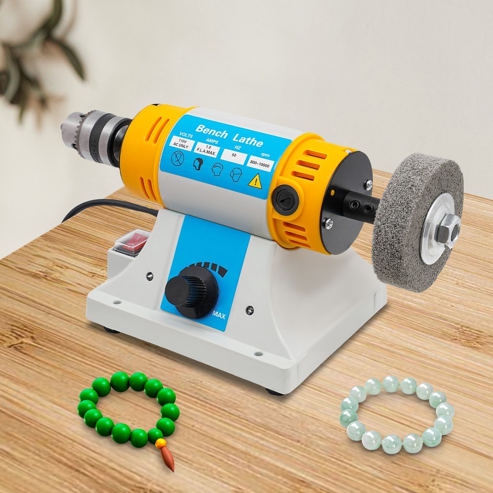 320W Jewelry Polisher Adjustable Variable Speed Grinder Bench Buffer Polisher