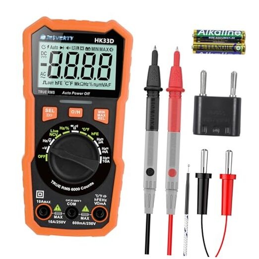 Digital Multimeter Voltmeter Tester with NCV, LCD for AC/DC 6000 Counts