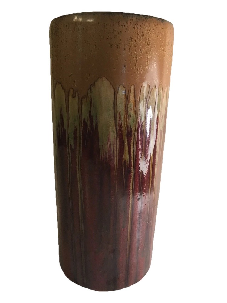 Clay Heavy vase, fall colors, sturdy. Home Decor