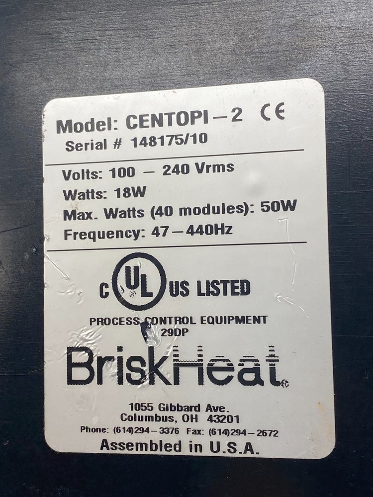 BRISKHEAT CENTIPEDE CENTOPI-2 TEMPERATURE CONTROL SYSTEM
