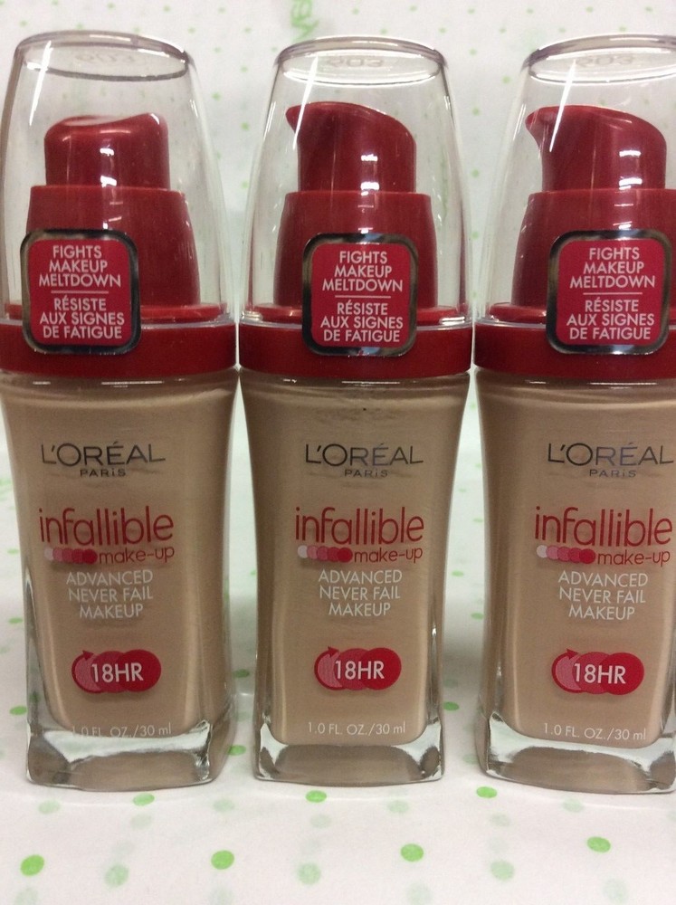 3 X L'Oreal Infallible Advanced Never Fail Makeup Foundation CLASSIC IVORY #603
