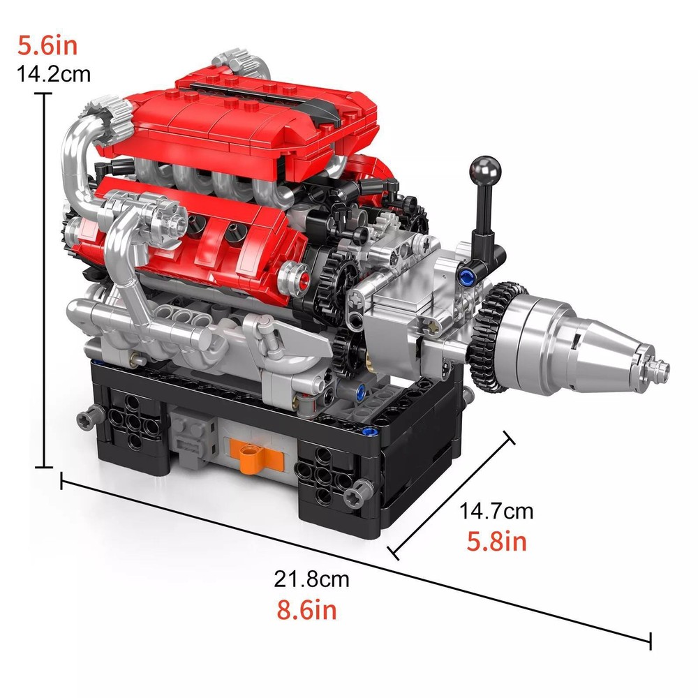 1pcs V8 Engine Motor Mechanical Engineering Model Building Block Toy Collection