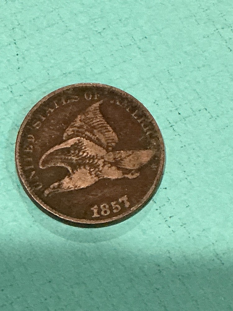 1857 Flying Eagle Cent Brown Sharp details original