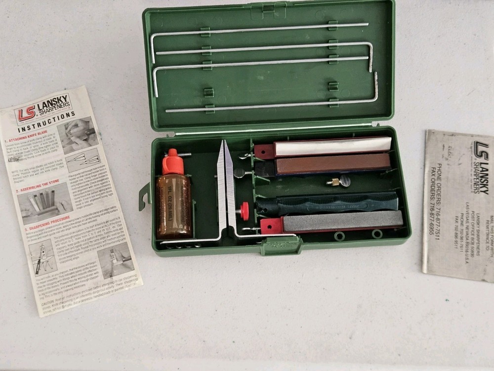 Lansky controlled-angle knife sharpening system