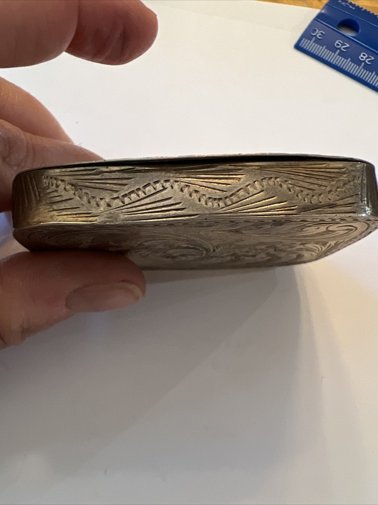 Antique Sterling Silver Enamel Box