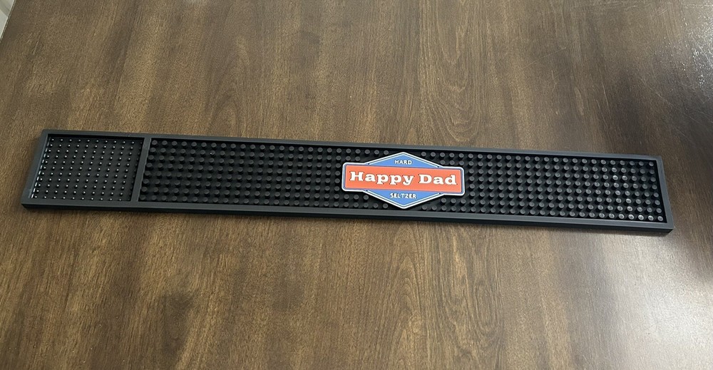Happy Dad Spill Stop Bar Mat Black Rubber