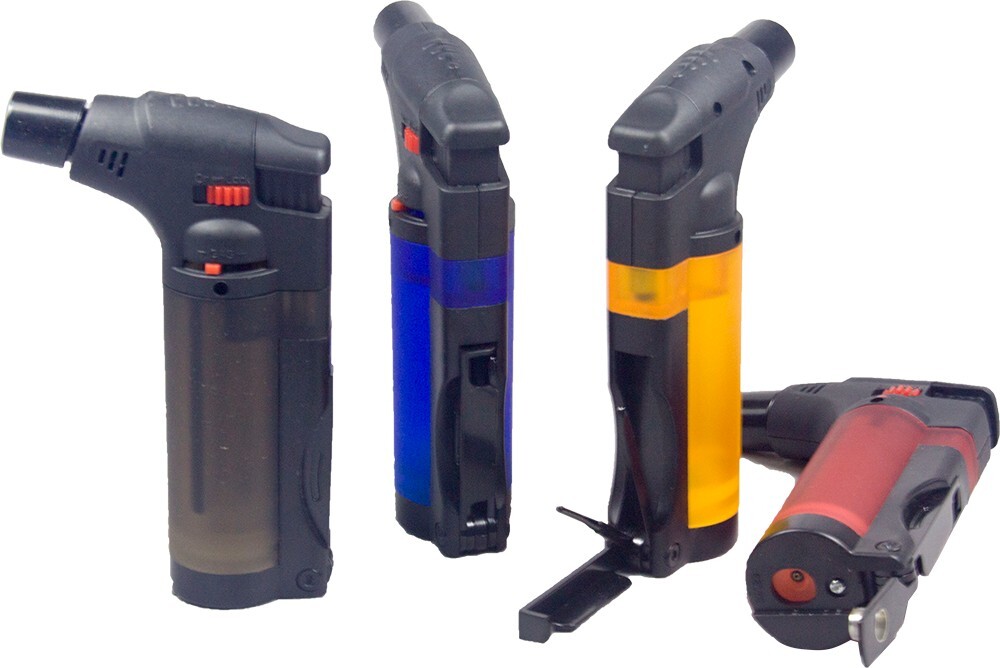 12 Pack Jumbo 4" Jet Flame Torch Gun Lighter Refillable Adjustable W/Tools