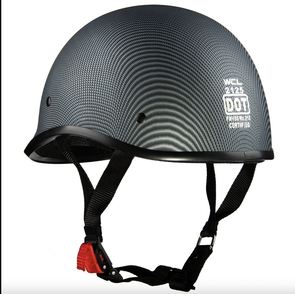 WCL Polo Carbon Motorcycle Half Helmet Small & Light DOT Approved SkullCap