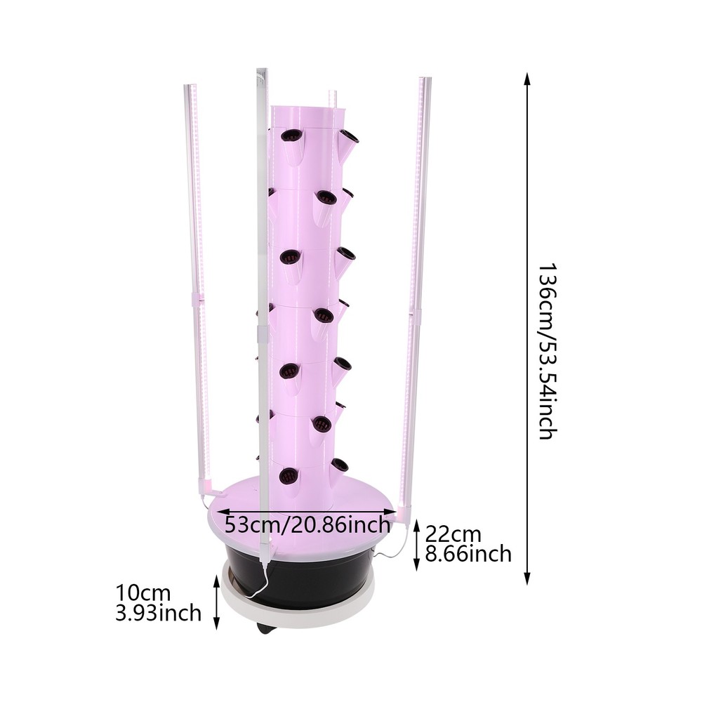 7-Tier Vertical Hydroponics Growing Tower System - 28-Plant Capacity Indoor