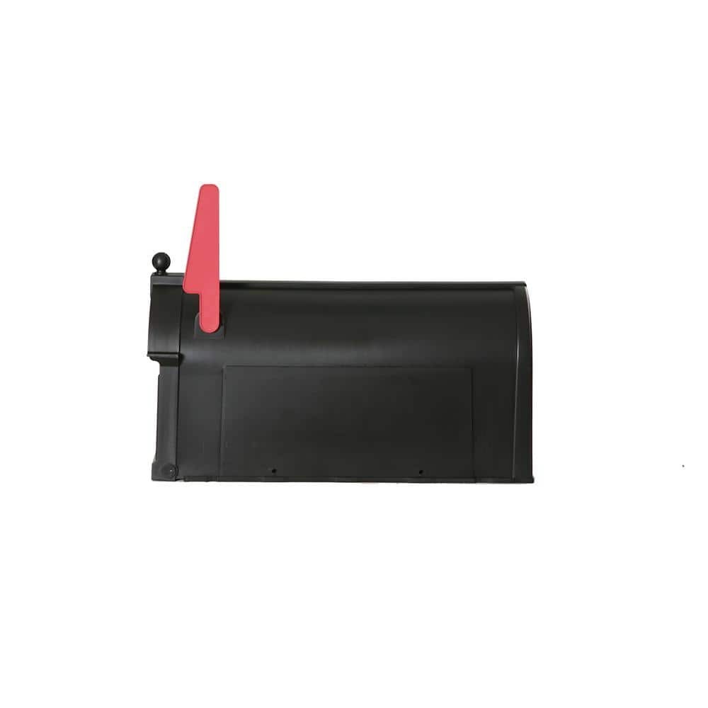 Postal Pro Post Mount Black Plastic Large Mailbox