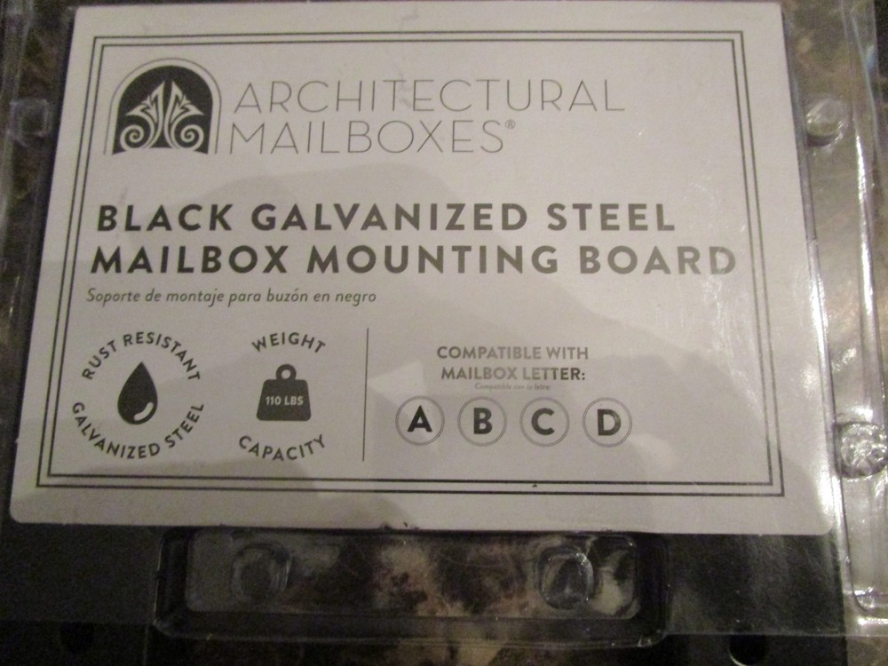 Architectural Mailboxes Steel Mailbox Mounting Board Black Galvanized Board