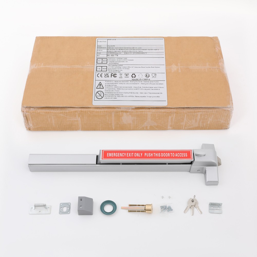 Door Push Bar Hardware Panic Exit Device Latch Emergency For 30"-36" Single Door