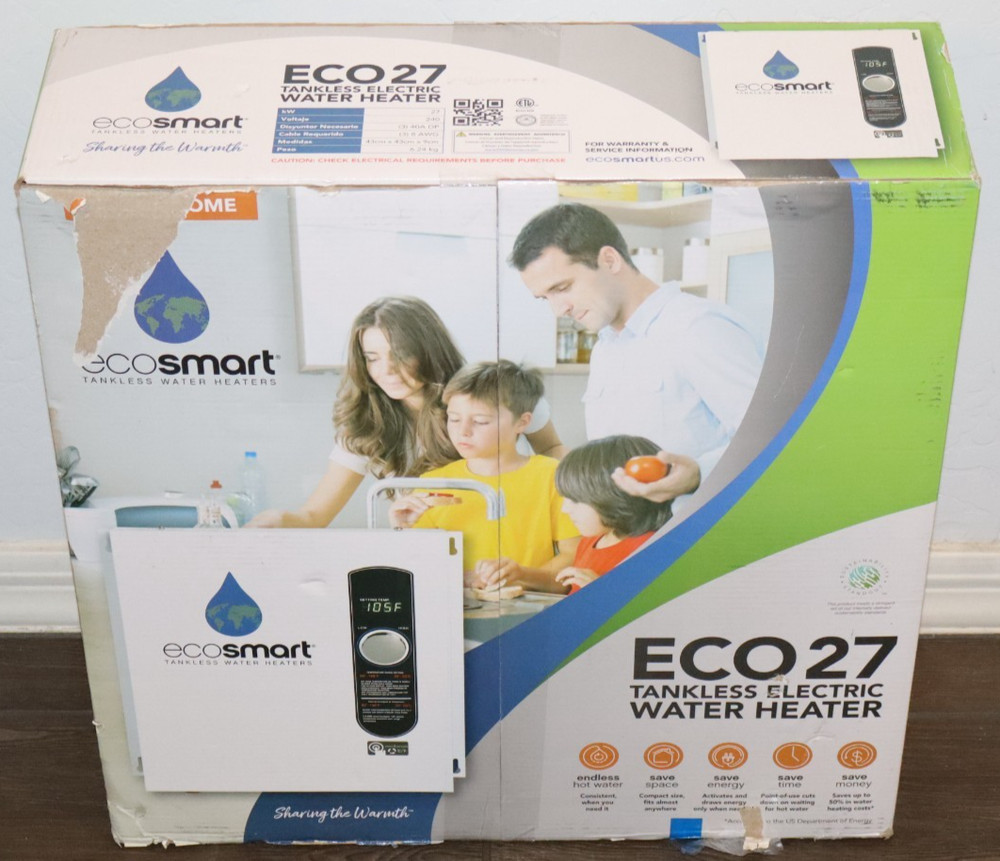 ⭐ New EcoSmart ECO 27 Tankless 27 kW Electric White Water Heater ⭐