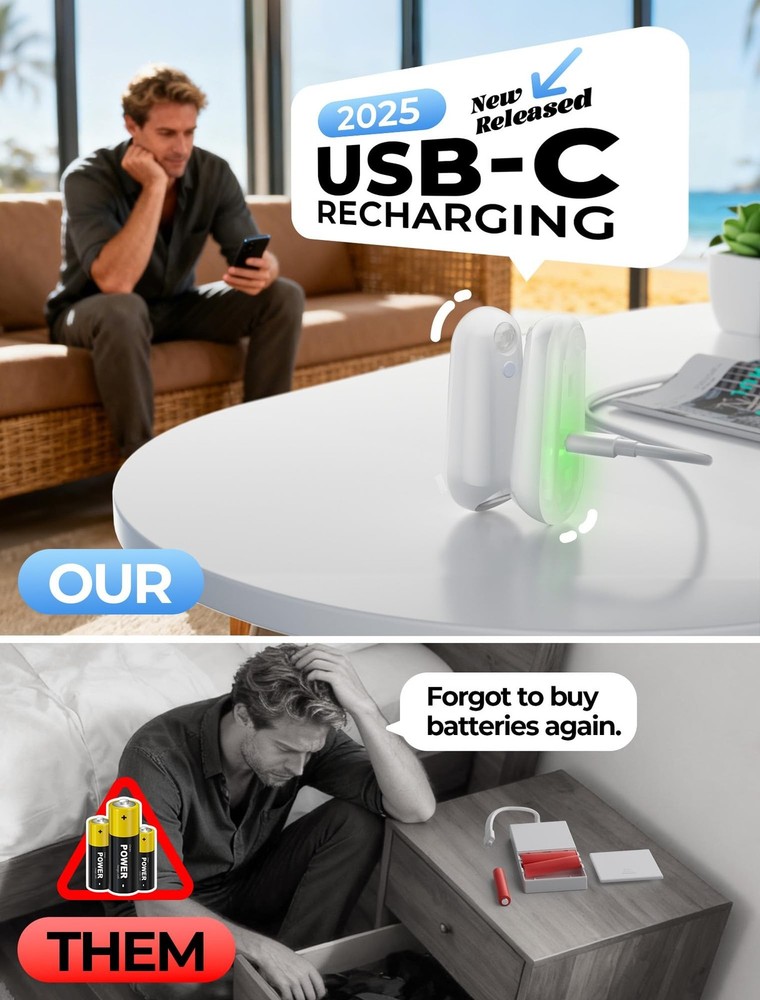 Toilet Night Light Motion Sensor, 8 Color Changing LED Wall Motion Sensor Lig...