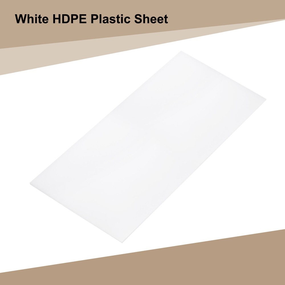 HDPE Plastic Sheet 1/8" Thick, 8" x 24" Polyethylene Plastic Blocks, White