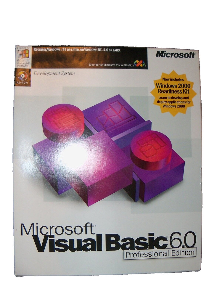 Microsoft Visual Basic 6.0 Professional 6 PRO FULLVER Works n Windows 95 ~ 11 #2